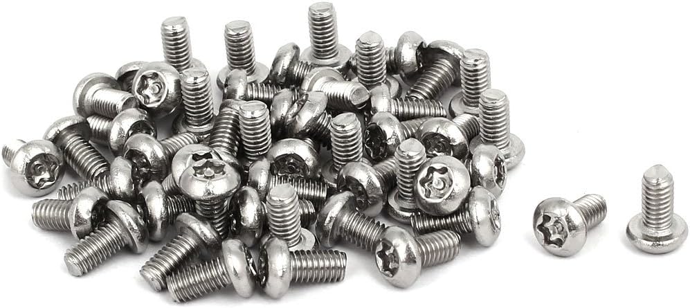 M4 x 8mm 304 Stainless Steel Torx Security Pan Head Machine Screws 50PCS