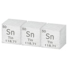 3 Pcs Tin Cube, 0.39 Inch High Density Metal Element Cube Metal Density Cube for Chemical Elements Collection Science Education Experiment Application, Silver
