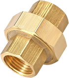 Brass Pipe Union Connector Coupling 1/2 PT Fitting with Female Threaded Connects Two Pipes 38mm Length