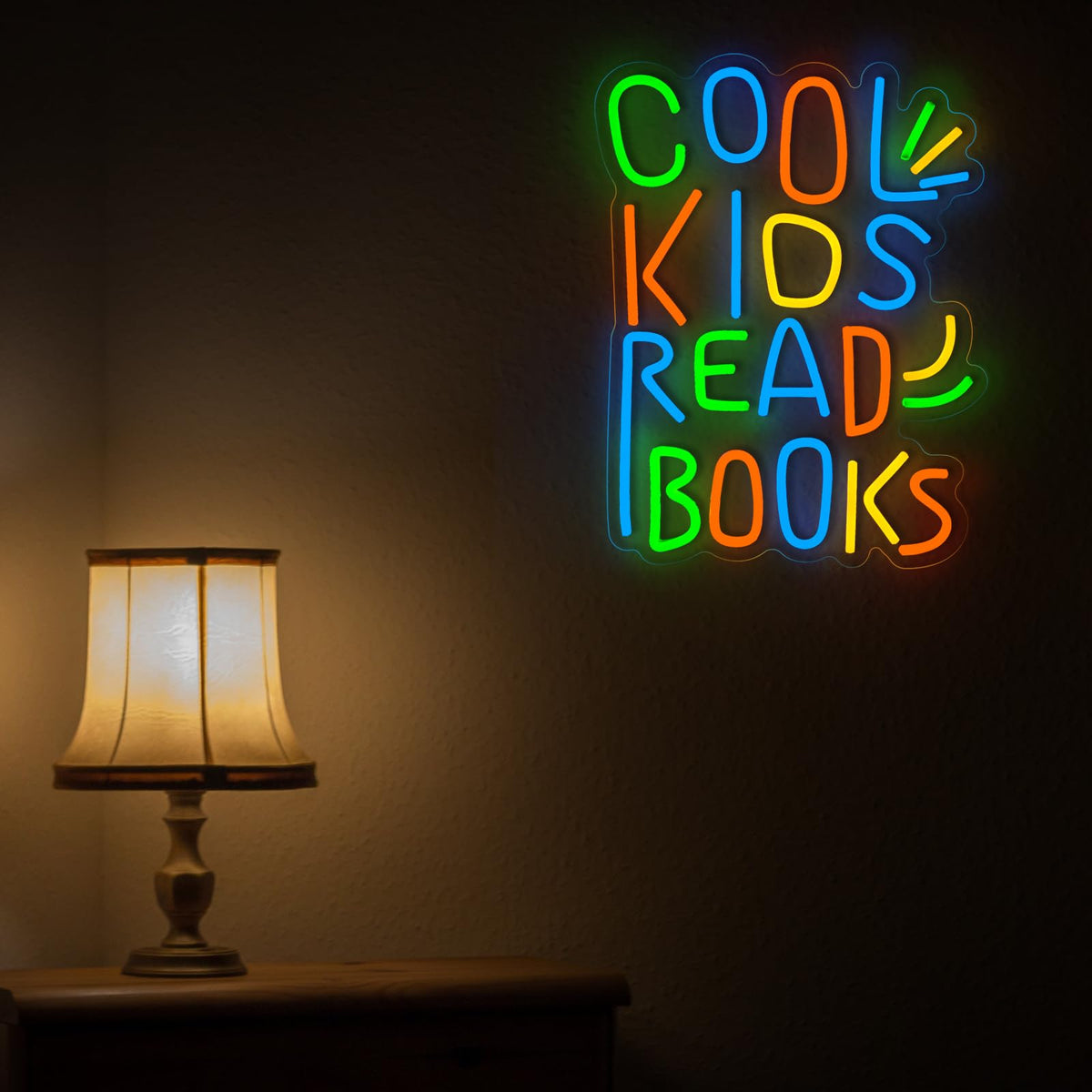 Cool Kids Read Books Neon Sign Kids Read Books Neon Signs for Wall Decor Read Books USB Dimmable LED Lights for Student Suitable for Classroom Bookstore Library Museum Study Room Gift for Teen Boys