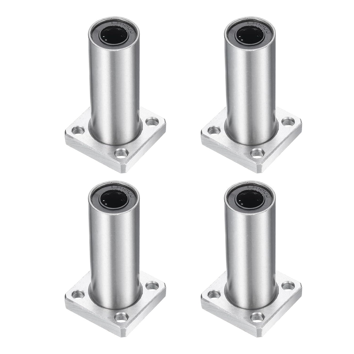 LMK10LUU Linear Ball Bearings 10mm Bore 19mm OD 55mm Length Extra Long Square Flange Steel Cage for CNC Machine 3D Printer