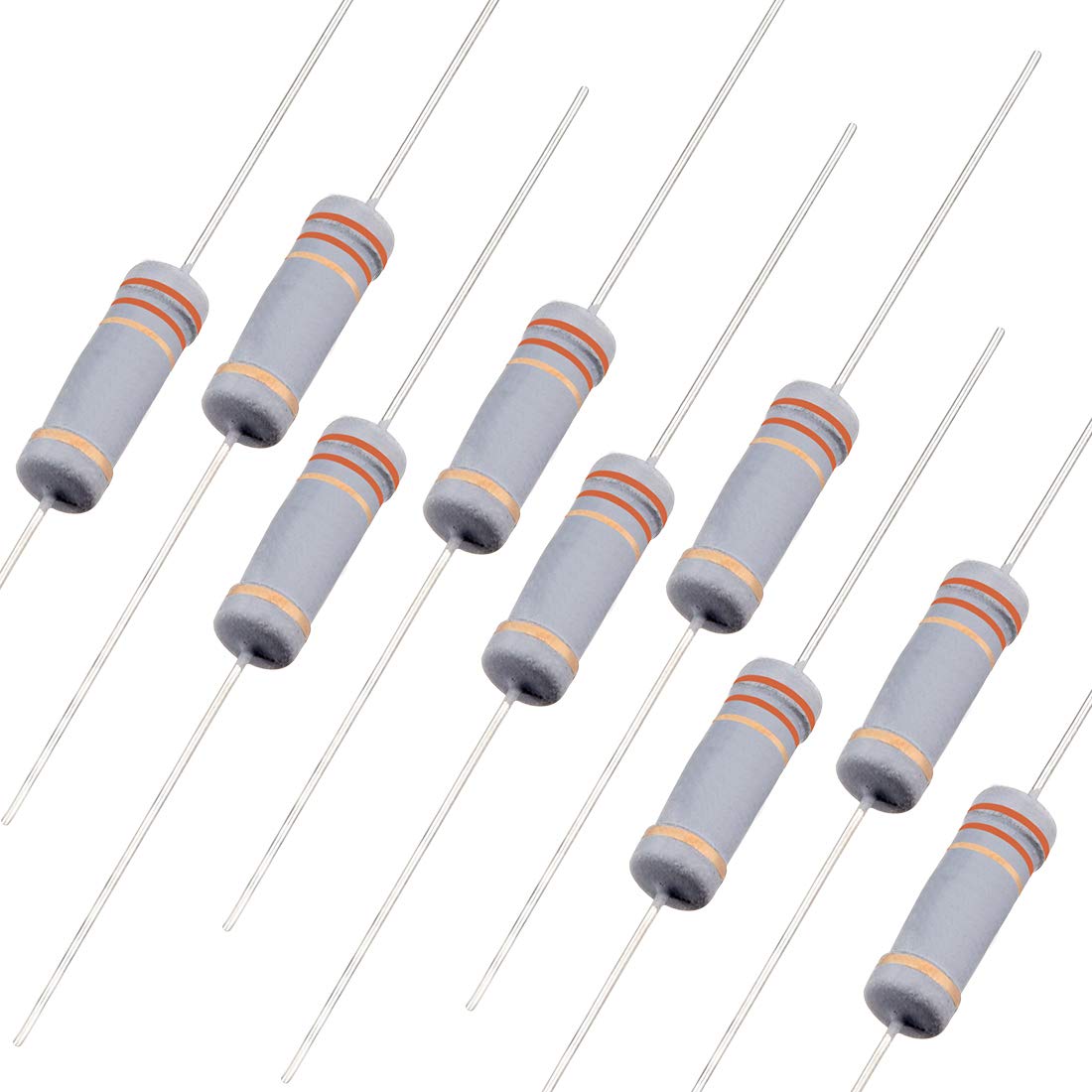 100Pcs 3.3 Ohm Resistor, 1W 5% Tolerance Carbon Film Resistors, 4 Bands for DIY Electronic Projects and Experiments