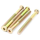 M8 x 90mm Male Thread Hex Socket Head Cap Screw Bolt Bronze Tone 5 Pcs