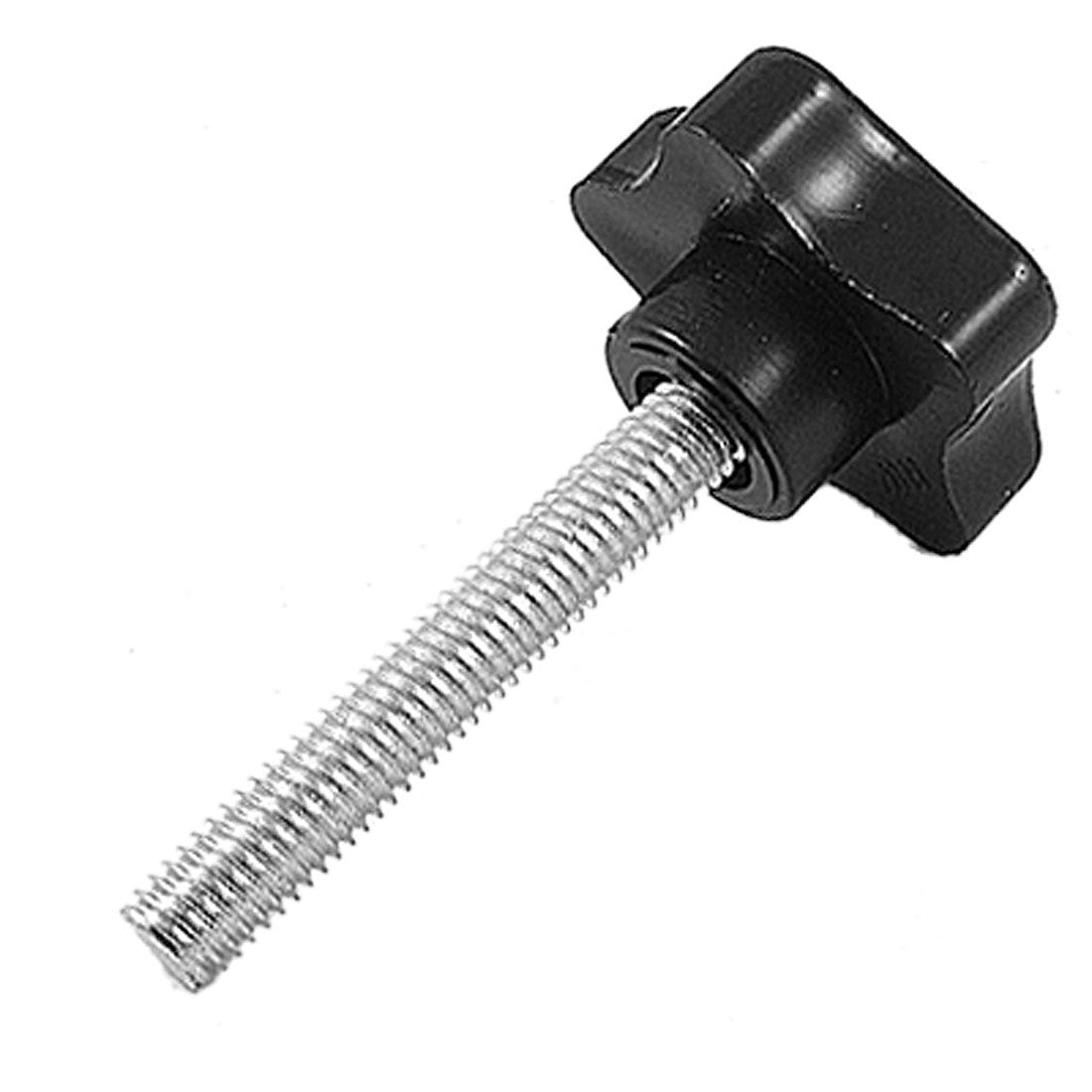 M8 x 50mm Thread Replacement Star Hand Knob Tightening Screw Black Silver Tone