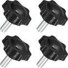 4Pcs M8 x 20mm Star Knobs, Plastic Hex Shaped Clamping Knob Screw Hand Tightening Replacement Knob for Umbrella Base Replacement knob