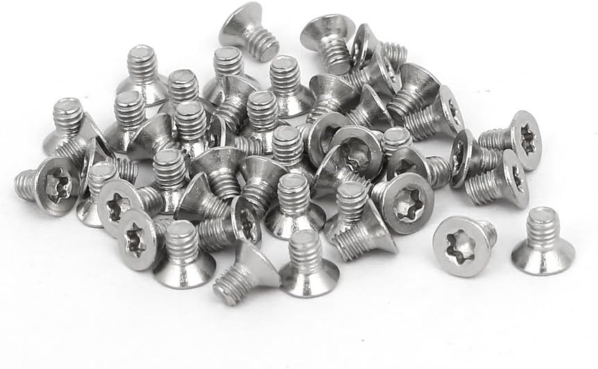 M2.5 x 4mm 304 Stainless Steel Torx Security Countersunk Head Screws 48PCS