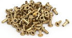 LinkMejor 100pcs M2x5mm Brass Plated Metal Hollow Eyelets Rivets Gold Tone