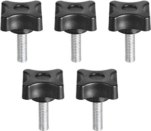 Fastgørelseshåndtag Skruehåndtag M6 x 20mm Trådet Plast Metal 5stk