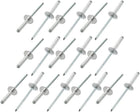 20 Pcs 3.2mm x 16mm Aluminum Open End Large Flange Blind Rivets