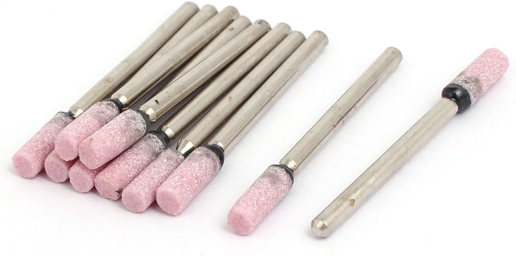 3mm Dia Shank 4mm Cylinder Head Ceramic Mounted Point Grinding Bit 10pcs