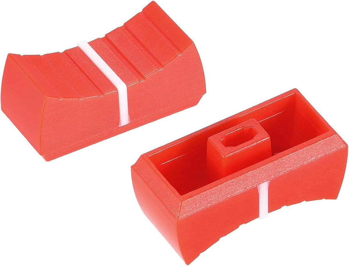 Plastic Straight Slide Potentiometer Flat Push Knob Insert Shaft 4x2mm White Red 10pcs
