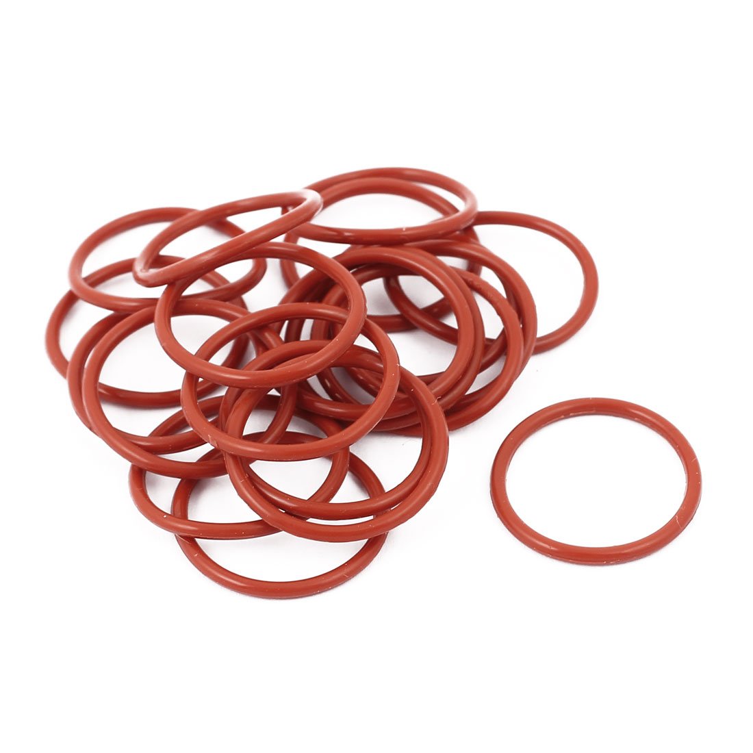 20pcs 1.5mm Thick Heat Oil Resistant Mini O-Ring Rubber Sealing Ring 20mm OD Red