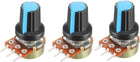 3Pcs 5K Ohm Variable Resistors Single Turn Rotary Carbon Film Taper Potentiometer with Knobs