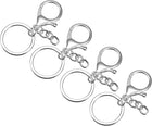 63mm Lobster Claw Clasps with Key Rings & Chain for Keys Organization, DIY Crafting, Silver Tone 4Pcs