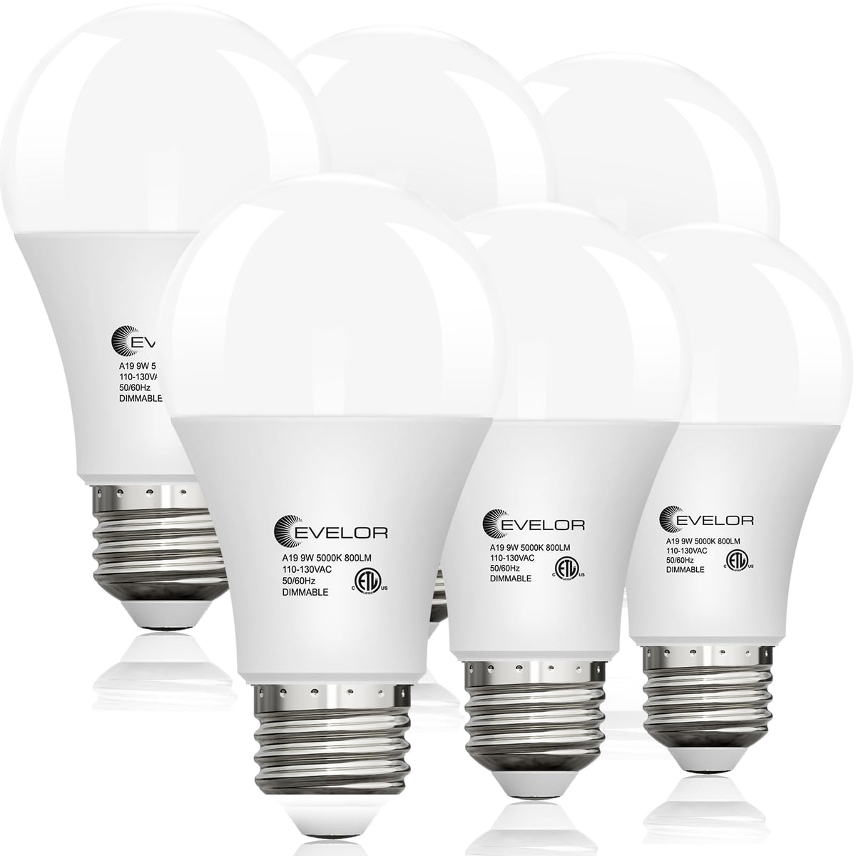 LinkMejor 6 Pack LED Light Bulbs,60 Watt Equivalent Daylight 5000K,A19
