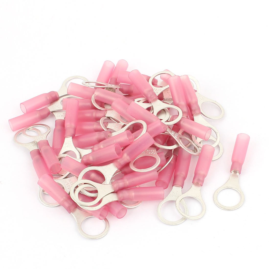 Heat Shrink Electrical Connectors Shrinkable Wire Solder Terminals AWG 22-16 with 50 Piece, Red