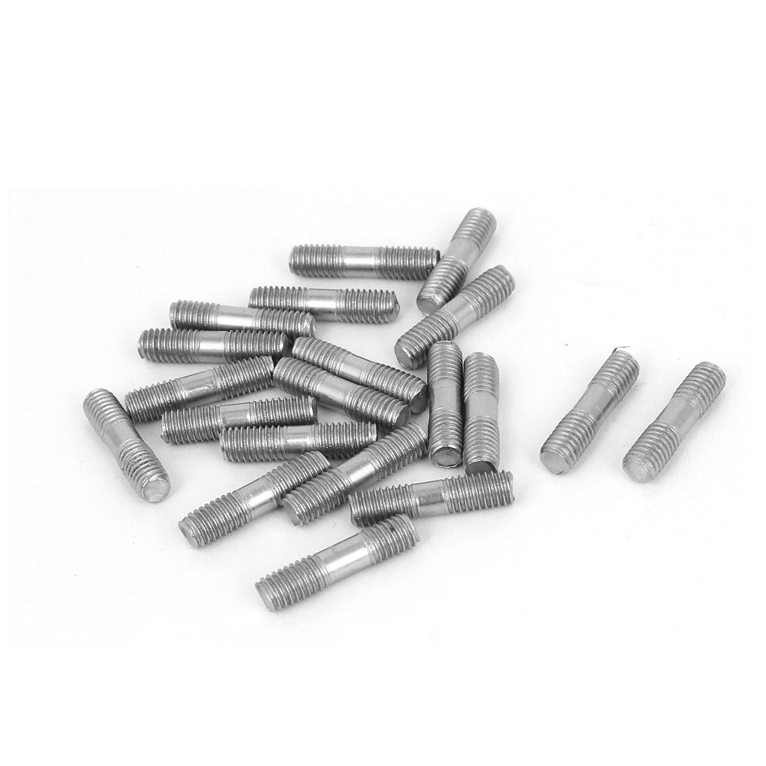 a16071500ux0706 M5x20mm 304 Stainless Steel Double End Thread Tip Tight Adjustable Push Rod Stud (Pack of 20)