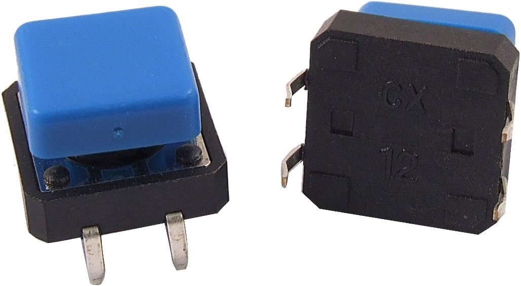 20pcs Momentary Tact Tactile Push Button Switch 12 x 12 x 12mm 4Pin DIP W Cap