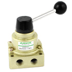 3 Position 2 Way Air Rotary Lever Hand Valve Champagne Color