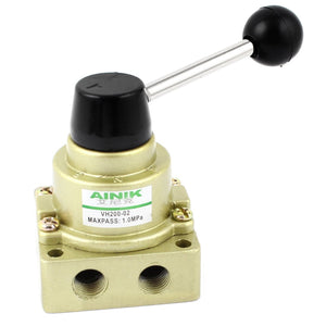 3 Position 2 Way Air Rotary Lever Hand Valve Champagne Color