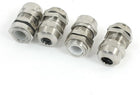 4 Pcs PG7 Cable Gland Metal Waterproof Connector Fastener Locknut Stuffing for 3-6.5mm Dia Wire Range