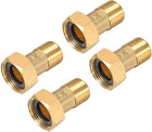Brass Pipe Fitting, Hex Nipple, G1/2 Male x G3/4 Female Thread Connector Coupling 46mm Length 4Pcs