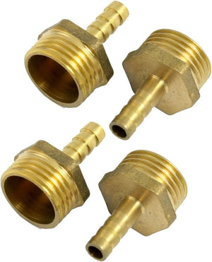 5 Pcs Brass 1/2" PT Thread 6mm Air Water Fuel Hose Barb Fitting Adapter