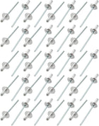 40 Pcs 3.2mm x 8mm Aluminum Open End Large Flange Blind Rivets