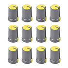 12Pcs Potentiometer Volume Control Knob Cap Plastic Yellow 6mm Shaft Dia. Rotary Knob 12mm Dia. X 17mm Height