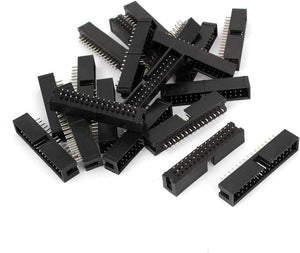 20Pcs IDC Box Header DC3-30P 30 Way 2.54mm JTAG Socket Connector Black