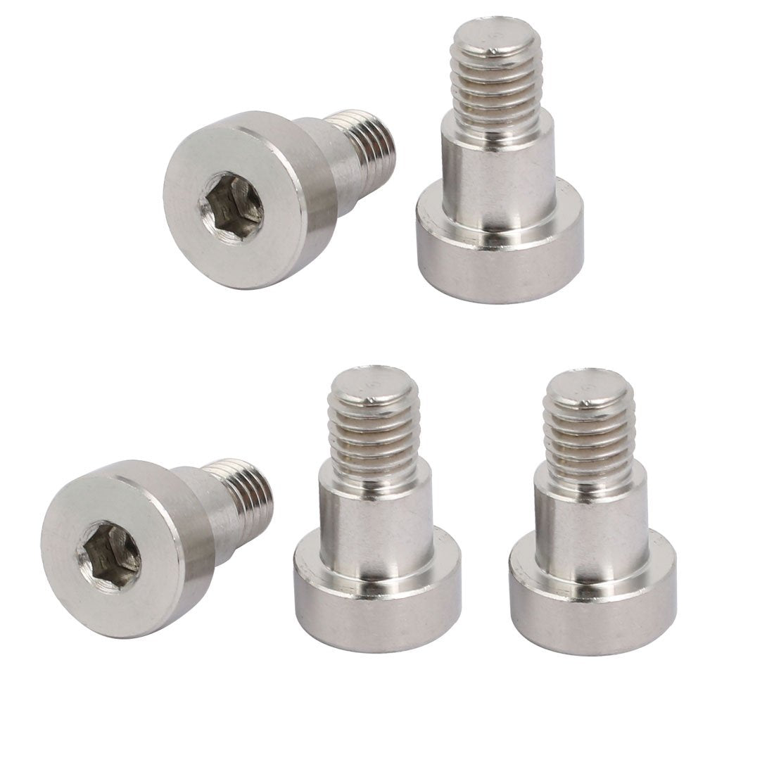 304 Stainless Steel Hex Socket Shoulder Bolt 12mm Shoulder Dia 10mm Shoulder Length M10 Thread 5PCS
