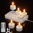 LinkMejor Rechargeable Flameless Tea Lights Candles with Remote Timer, 6 Pack