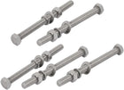 5 Set M8x100mm 304 Stainless Steel Hex Bolts w Nuts and Washers Assortment Kit