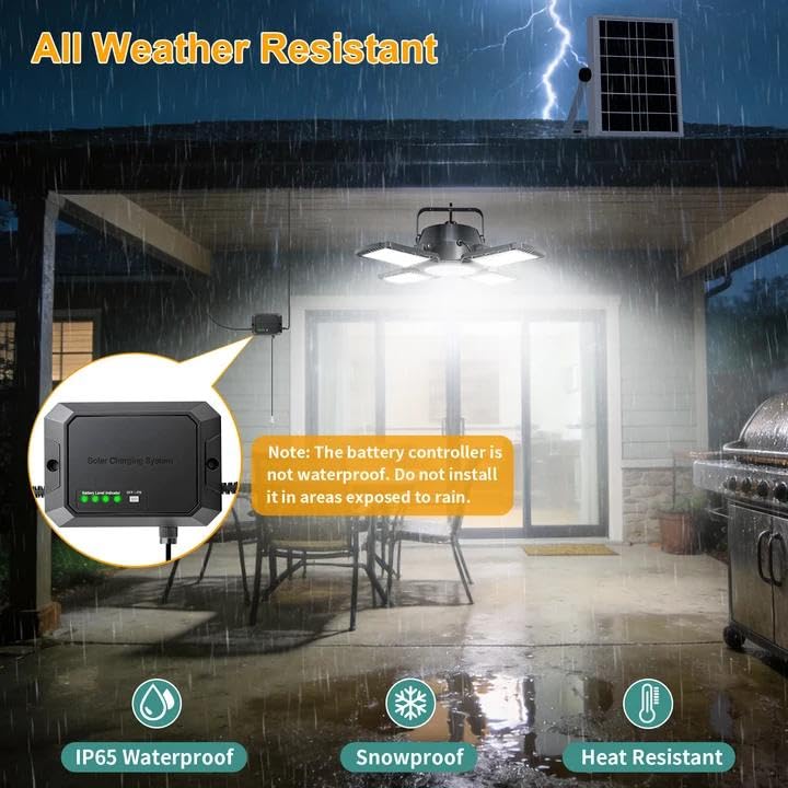 Solar Shed Lights Indoor Outdoor with Pull String,2000LM Available All Day