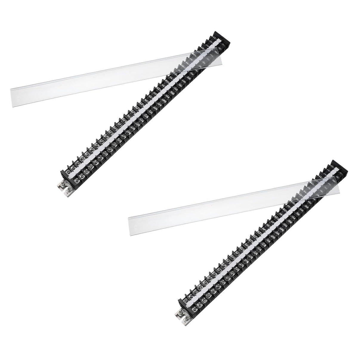 1 Pcs Barrier Terminal Strip Block 660V 20A Dual Rows 40 Positions Rail Base Screw Connector(The Shell is Made of Flame Retardant and Heat Resistant Material)
