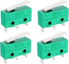 4PCS KW4-3Z-3 Micro Limit Switch SPDT NO NC 3 Terminals Momentary Short Straight Lever Type Green