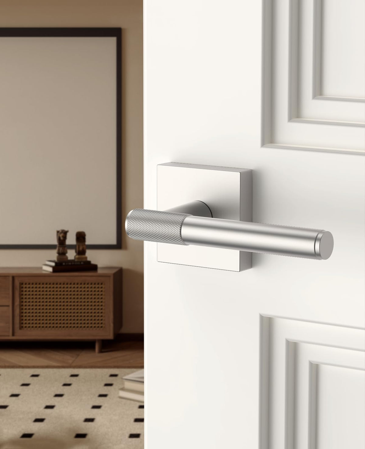 LinkMejor 1 pakke Poleret Satin Nickel Passage Dørlåse
