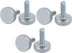 M6x20mm Thread Zinc Plated Knurled Round Head Thumb Screws Silver Blue 6pcs