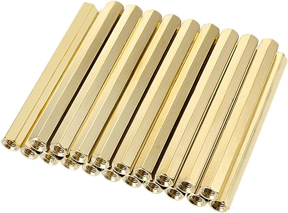 20pcs Brass Straight PCB Pillar Female Thread Hex Standoff Spacer M3x5x60mm