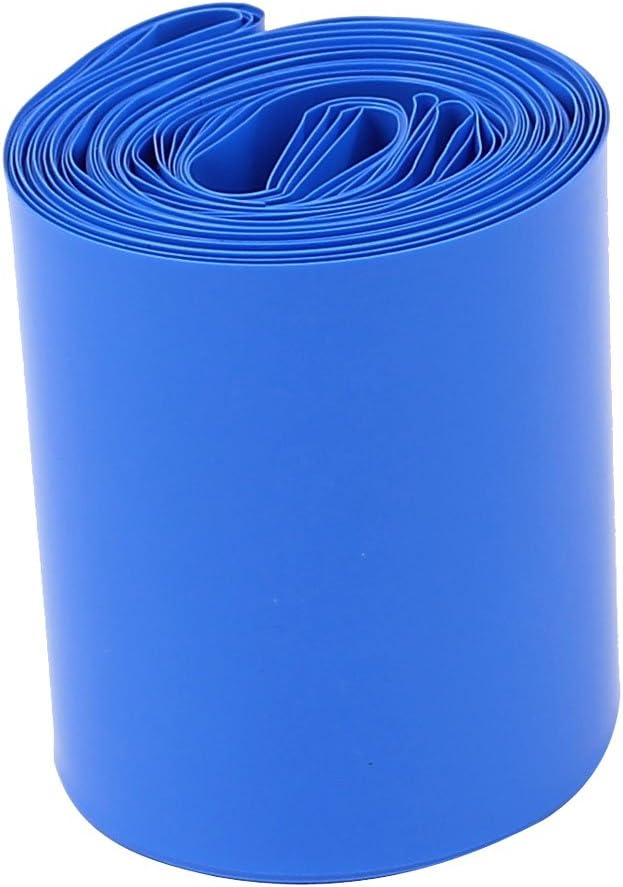 50mm Diameter 6M Length PVC Heat Shrink Tube Tubing Blue for 2 x 18650 Battery