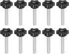 LinkMejor Clamping Screw Knob, Plum Hex Shaped Grips Star Knob M6 x 50mm Male Thread, 10 Pcs