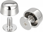 LinkMejor 10x6mm Screw Back Rivets Hollow Curved Head Leather Studs Silver Tone 10 Sets