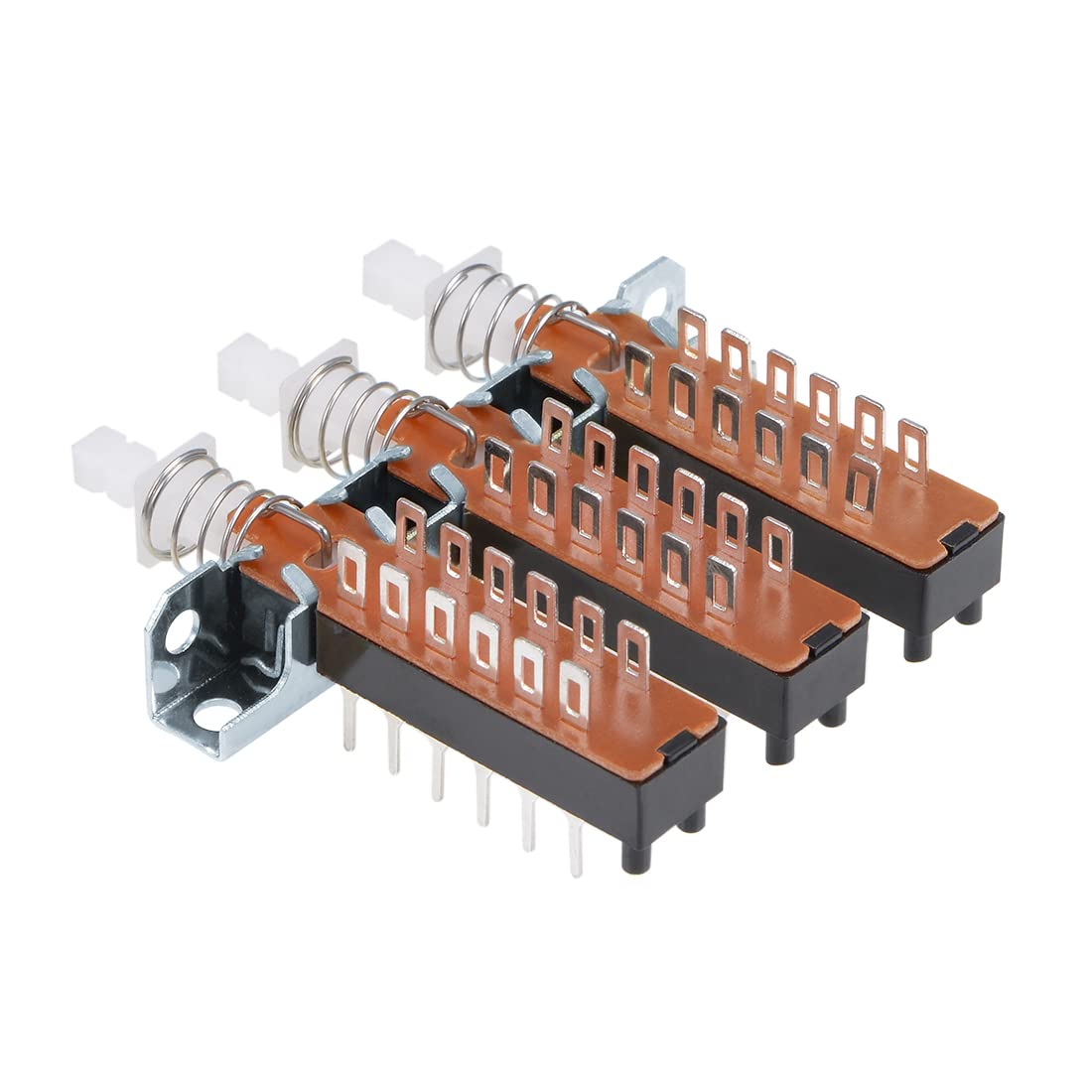 Interlock Push Button Switch Piano Type 4PDT 12 Pin 3 Rekkverk