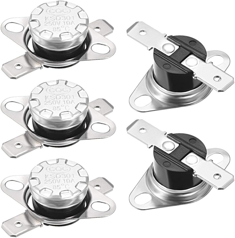 KSD301 Termostat 100°C/212°F 10A Biasa Terbuka N.O. Tetapkan Disc Suhu 2pcs, Bahan Bakelite