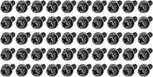 M3 x 10mm Carbon Steel Phillips Pan Head Machine Screws Bolts Combine with Spring Washer and Plain Washers 50pcs