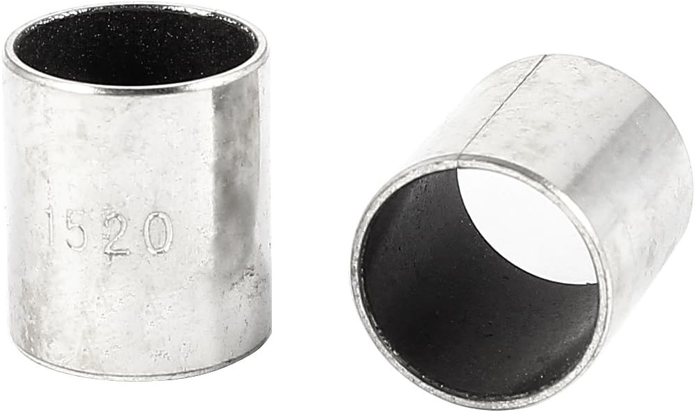 Bore Silver Tone Plain Sleeve Bearing, 2 Piece, 20mm x 17mm x 15mm