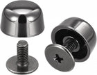 LinkMejor 10x6mm Screw Back Rivets Hollow Curved Head Leather Studs Black 6 Sets