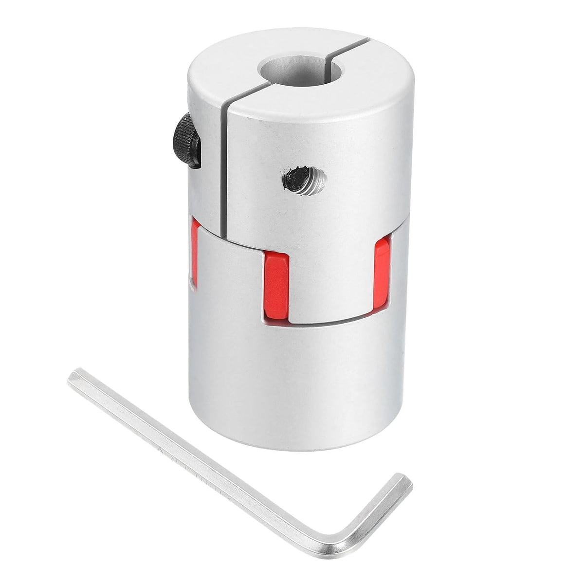 D40 L66 14mm to 14mm Flexible Plum Shaft Coupling Aluminum Motor Connector Flexible Spider Coupler for 3D Printer CNC Machine and Servo Stepper Motor (Silver Tone/Red)