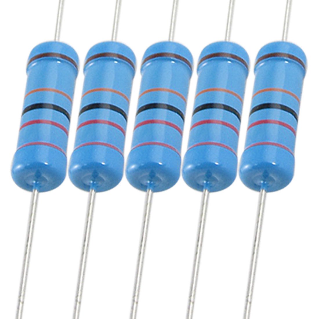 100 x 3W Watt 1% 220K Ohm Through Hole Metal Film Resistors