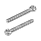 M8 x 50mm Machinery Shoulder Swing Lifting Eye Bolt 304 Stainless Steel Metric Thread 2pcs